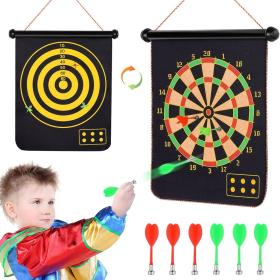 Jeu de fléchettes magnétique 6 Fléchettes double face == لوح رمي السهام المغناطيسي 6 سهام مزدوجة الجوانب