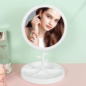 Miroir cosmétique avec lumière LED en forme Rond Rechargeable