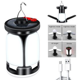 Lanterne de camping Rechargeable avec 6 modes d’éclairage, 60 LED