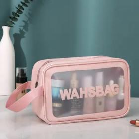 Trousse de Douche Wash-bag transparent, étanche == طقم دش كيس غسيل شفاف ومقاوم للماء