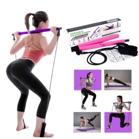 Barre de pilates portable avec bande de résistance réglable == شريط بيلاتيس محمول مع شريط مقاومة قابل للتعديل