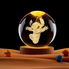 Lampe boule de projection en cristal 3D Stitch