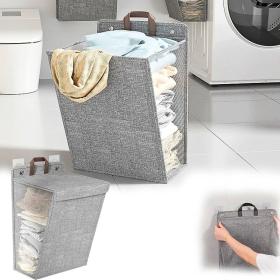 Panier à linge mural pliable pour vêtements sales, rangement pour linge, grande capacité == سلة غسيل مثبتة على الحائط، قابلة للطي، تخزين الملابس القذرة، سلة غسيل ذات سعة كبيرة