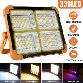 Projecteur LED Rechargeable 150W avec Panneau Solaire – مصباح تخييم عالي السطوع