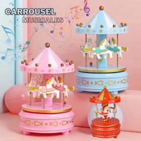 Carrousel Music Box Rotatif à 4 Chevaux Classique Melody == صندوق موسيقى دائري دوار 4 أحصنة لحن كلاسيكي
