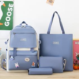 Ensemble de sacs d’école Kawai pour adolescents 4Pcs V3 CLBD Bleu – محفظة 4 قطع كاواي أزرق