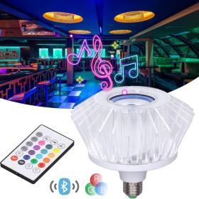 Ampoule musicale LED haut-parleur intégré Crystal Avec Bluetooth et télécommande 24W == Ampoule musicale LED haut-parleur intégré Crystal Avec Bluetooth et télécommande