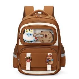 Sac à Dos Enfant Ludique avec Plusieurs Compartiment et un Peluche LM-5122 Marron – حقيبة ظهر للأطفال بني