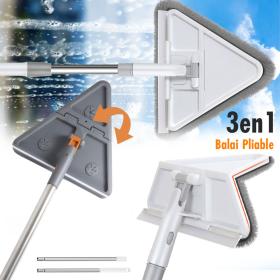 Vadrouille de Nettoyage avec Manche Long Pliable à 180° avec Grattoir – ممسحة من ميكروفيبر للتنظيف في أصعب المناطق