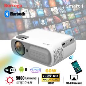 Borrego Projector Smart 1 Android 9.0 Bluetooth Projection technology 3.5inch LCD TFT display==جهاز عرض بوريجو سمارت 1، أندرويد 9.0، تقنية العرض بلوتوث، شاشة TFT LCD مقاس 3.5 بوصة