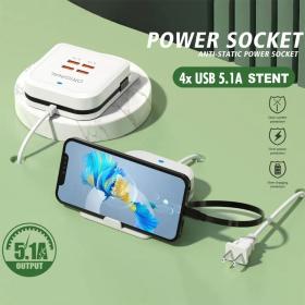 Station de charge rapide universel multiports 4 USB avec Cable Type-C – شاحن متعدد المنافذ