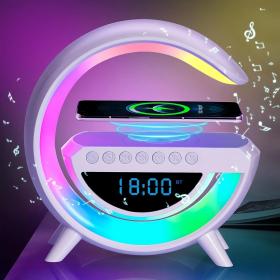 Réveil et Haut-parleur Bluetooth RGB intelligente type Big G Wireless Charger V3  -  BT-3401==مكبر صوت ومكبر صوت بلوتوث ذكي جي في ٣ من بيج جي - BT-3401