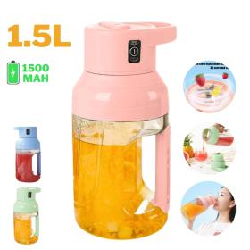 Extracteur de jus frais portatif électrique 1500ml Rechargeable==عصارة طازجة كهربائية محمولة سعة 1500 مل قابلة للشحن