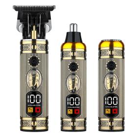 Rasoir professionnel multifonction 3en1 Étanche en acier Rechargeable USB==ماكينة حلاقة احترافية متعددة الوظائف 3 في 1 مقاومة للماء وقابلة لإعادة الشحن عبر USB