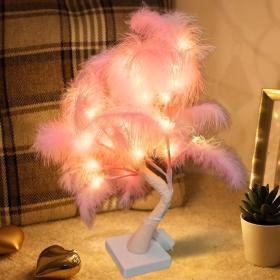 Lampe a chevet en forme D’Arbre Lumineux 45cm / 220V- Rose==أباجورة جانبية على شكل شجرة مضيئة 45 سم / 220 فولت - وردي