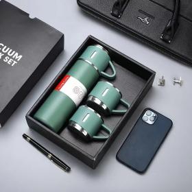 Ensemble Thermos avec 3 tasses thermique 500ml en acier inoxydable == طقم ترمس مع 3 أكواب حرارية 500 مل من الاستانلس ستيل