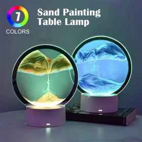 Lampe led 3D tactile USB en verre de sable avec télécommande==مصباح LED زجاجي رملي USB ثلاثي الأبعاد يعمل باللمس مع جهاز تحكم عن بعد