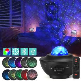 Projecteur Galaxie 3D Laser Bluetooth + haut-parleur USB==بروجيكتور ليزر 3D بتقنية البلوتوث + مكبر صوت يو إس بي