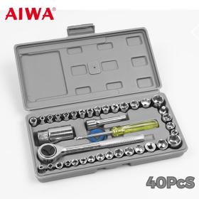 Caisse De 40 Clés À Douilles Mixtes 1/4″ Et 3/8″ Aiwa == علبة مكونة من 40 مفتاح ربط