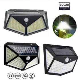 Lampe solaire d'extérieur à 158 LED avec détecteur de mouvement imperméable 3 modes d'éclairage idéal pour un jardin == 158 مصباح LED خارجي يعمل بالطاقة الشمسية مع مستشعر حركة مقاوم للماء و3 أوضاع إضاءة مثالية للحديقة