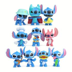 Ensemble 10 Pcs Disney-Figurines Stitch en PVC==مجموعة 10 قطع من مجسمات ديزني-ستيتش PVC