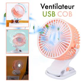 Ventilateur de bureau portable à pince réglable à 360°, rechargeable via USB == مروحة مكتب محمولة بمشبك قابل للتعديل 360 درجة، قابلة للشحن عبر USB