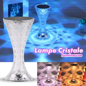 Lampe de table en cristal sans fil Tactile Rgb pour chambre V2 == مصباح طاولة كريستال RGB لاسلكي باللمس لغرفة النوم